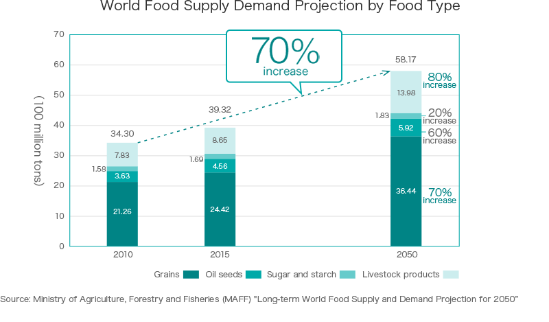 World Food Supply Demand Projection by Food Type
