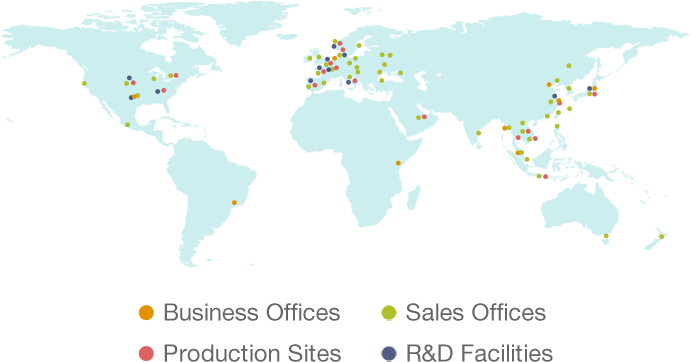 Business Offices, Production Sites, Sales Offices, R&D Facilities
