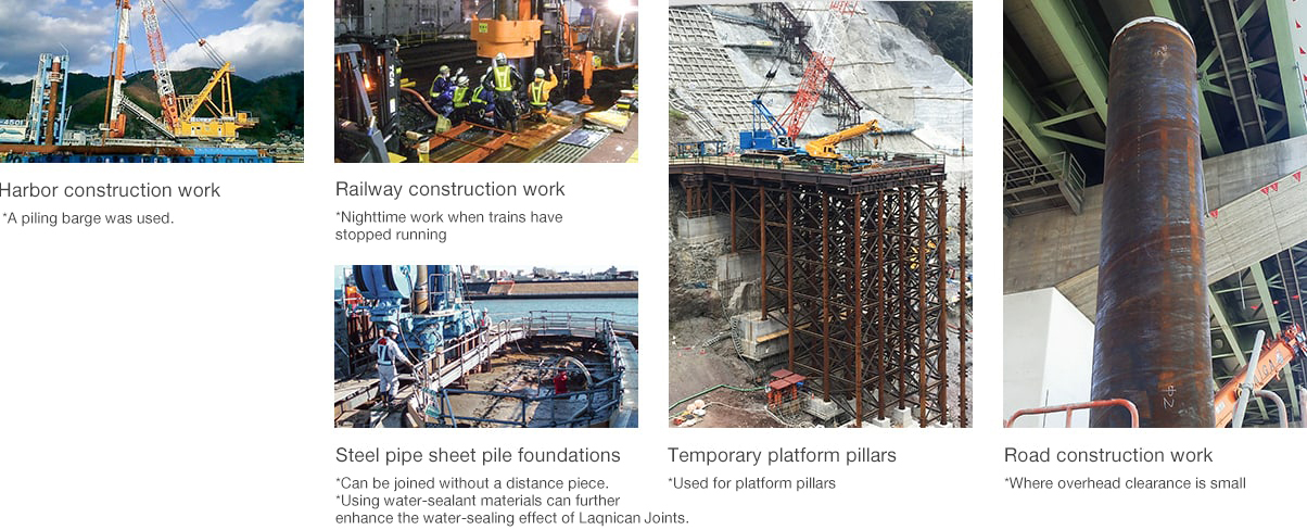 Harbor construction work Railway construction work Steel pipe sheet pile foundations Temporary platform pillars Road construction work